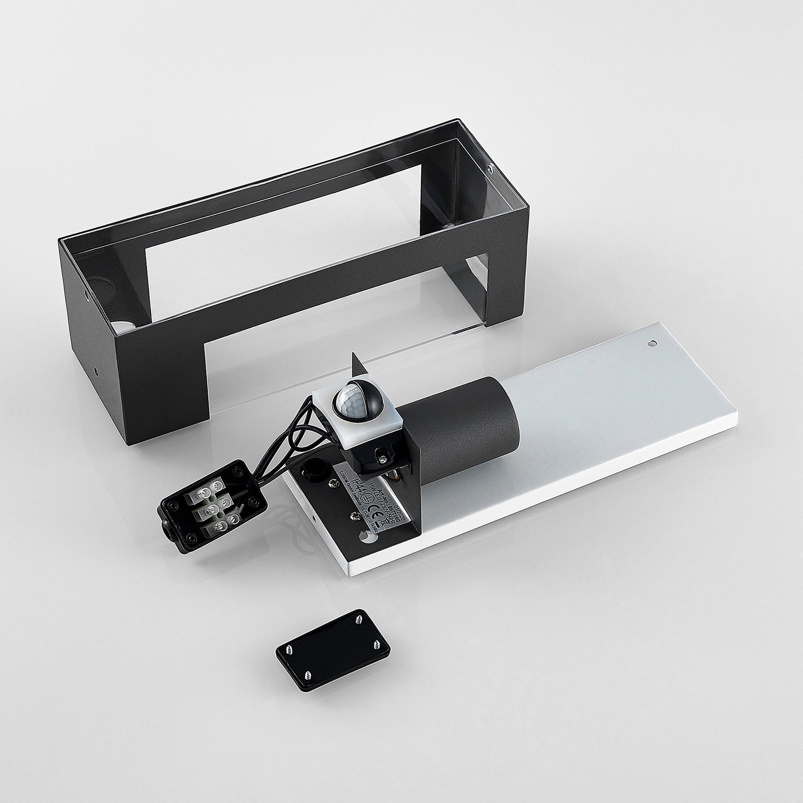 Tilian Applique Murale d'Extérieur w/Sensor Dark Grey/Clear - Lindby