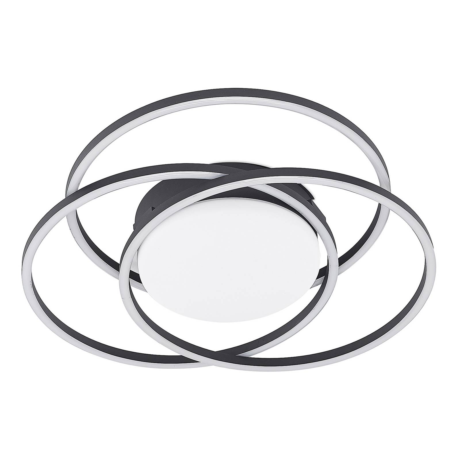 Lindby Nikodem LED ceiling light, 51 cm, for Living / Dining Room, aluminium, iron, plastic, 50.4 W, L: 49.5 cm, W: 51 cm, H: 7.4 cm
