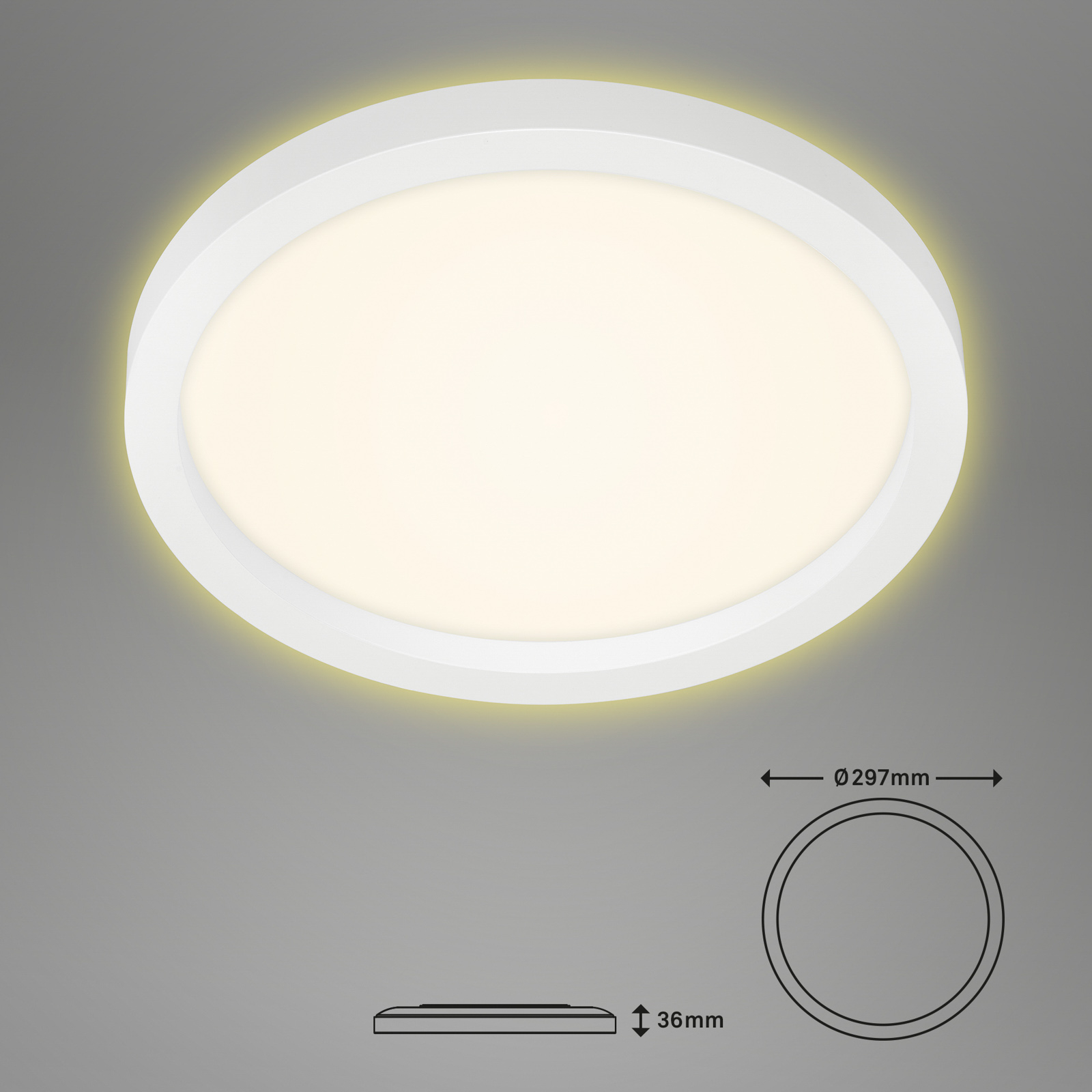 LED-Deckenlampe 7361, Ø 29 cm, weiß