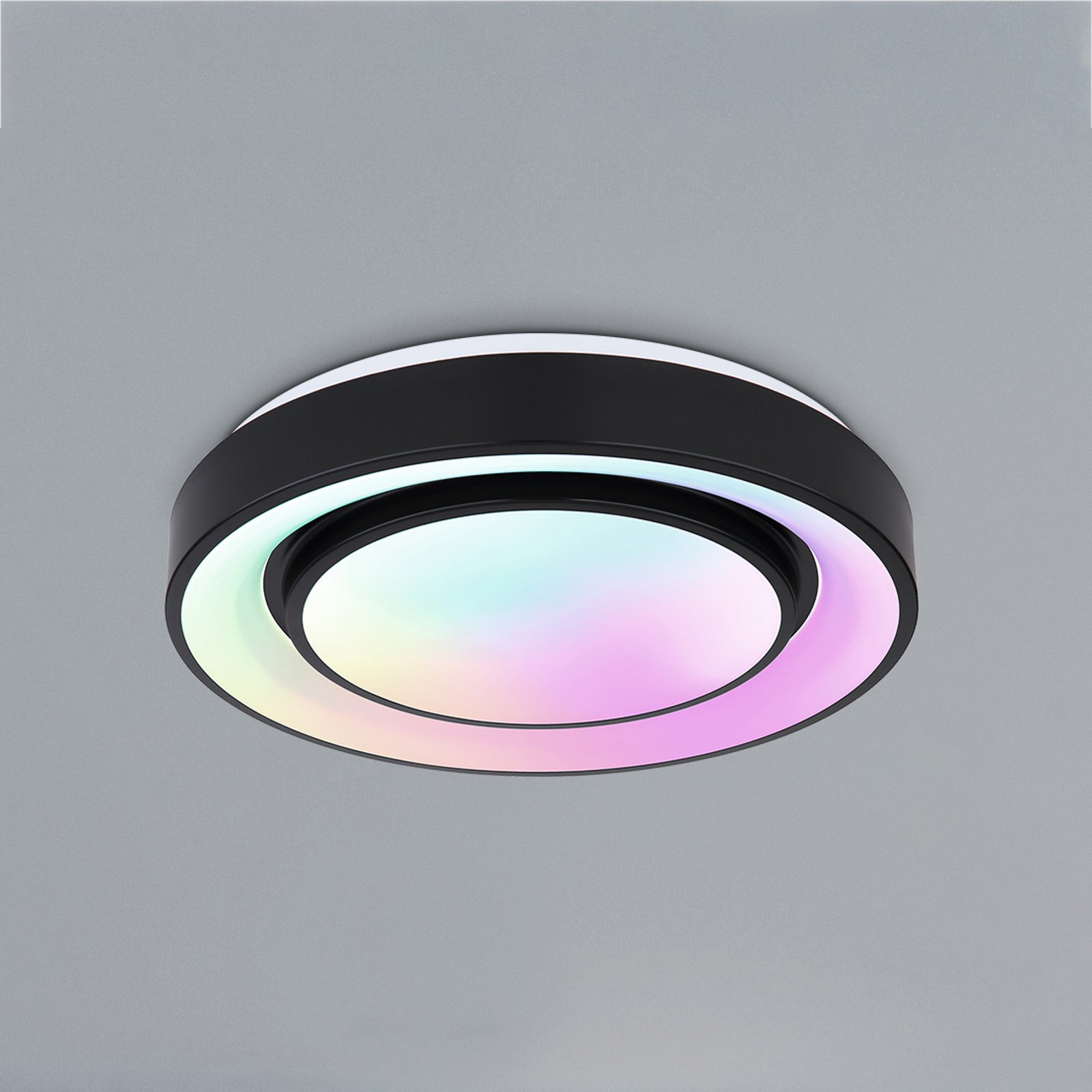 LED-kattovalo Sully RGBW, kaukosäädin, musta