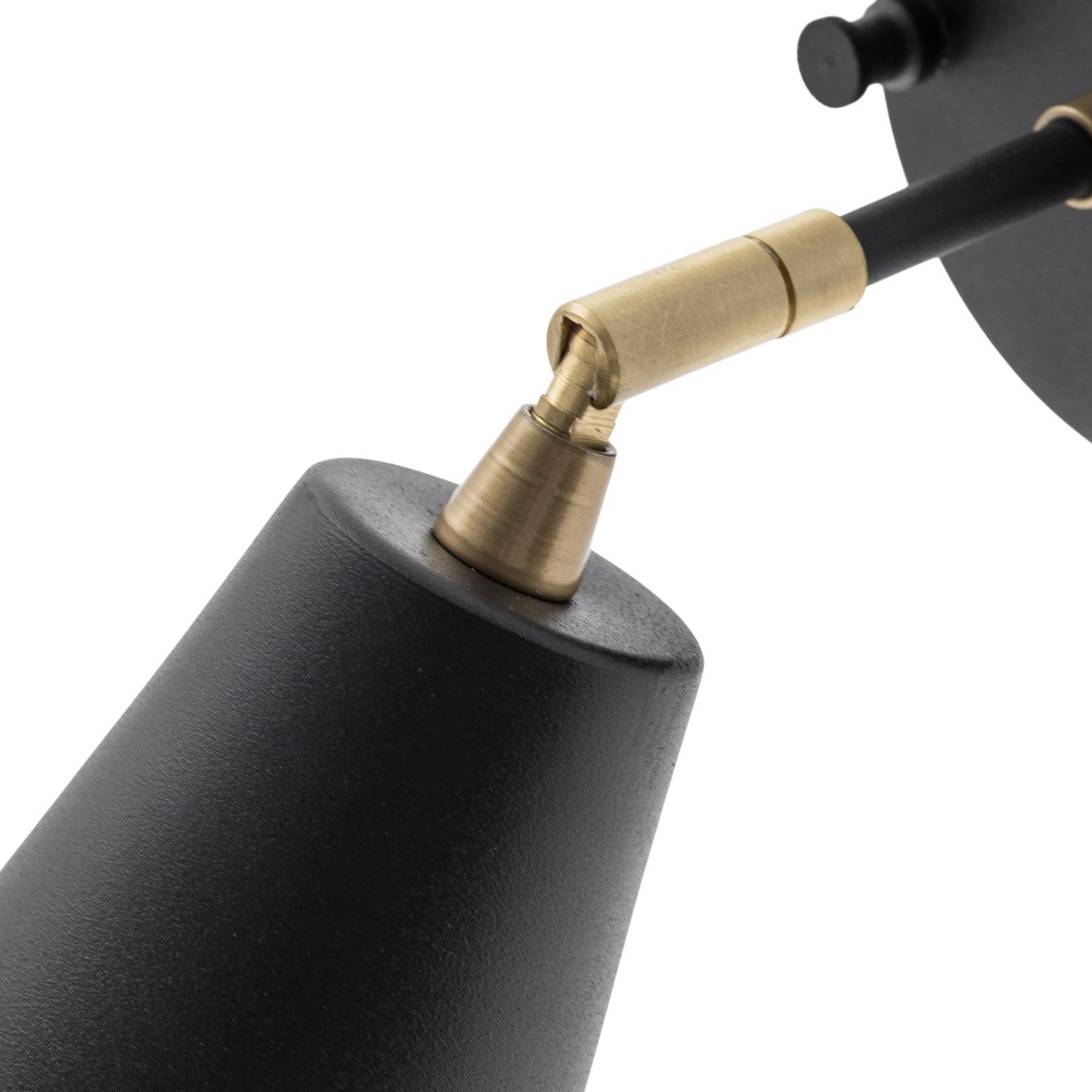 Wandlamp Evander, zwart/goud, metaal, hoogte 21 cm, E27