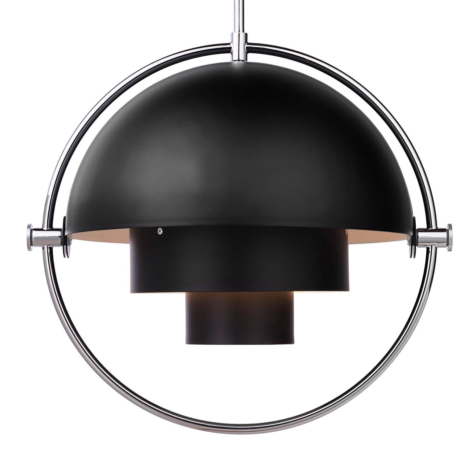 GUBI Hängeleuchte Multi-Lite, Ø 36 cm, chrom/schwarz