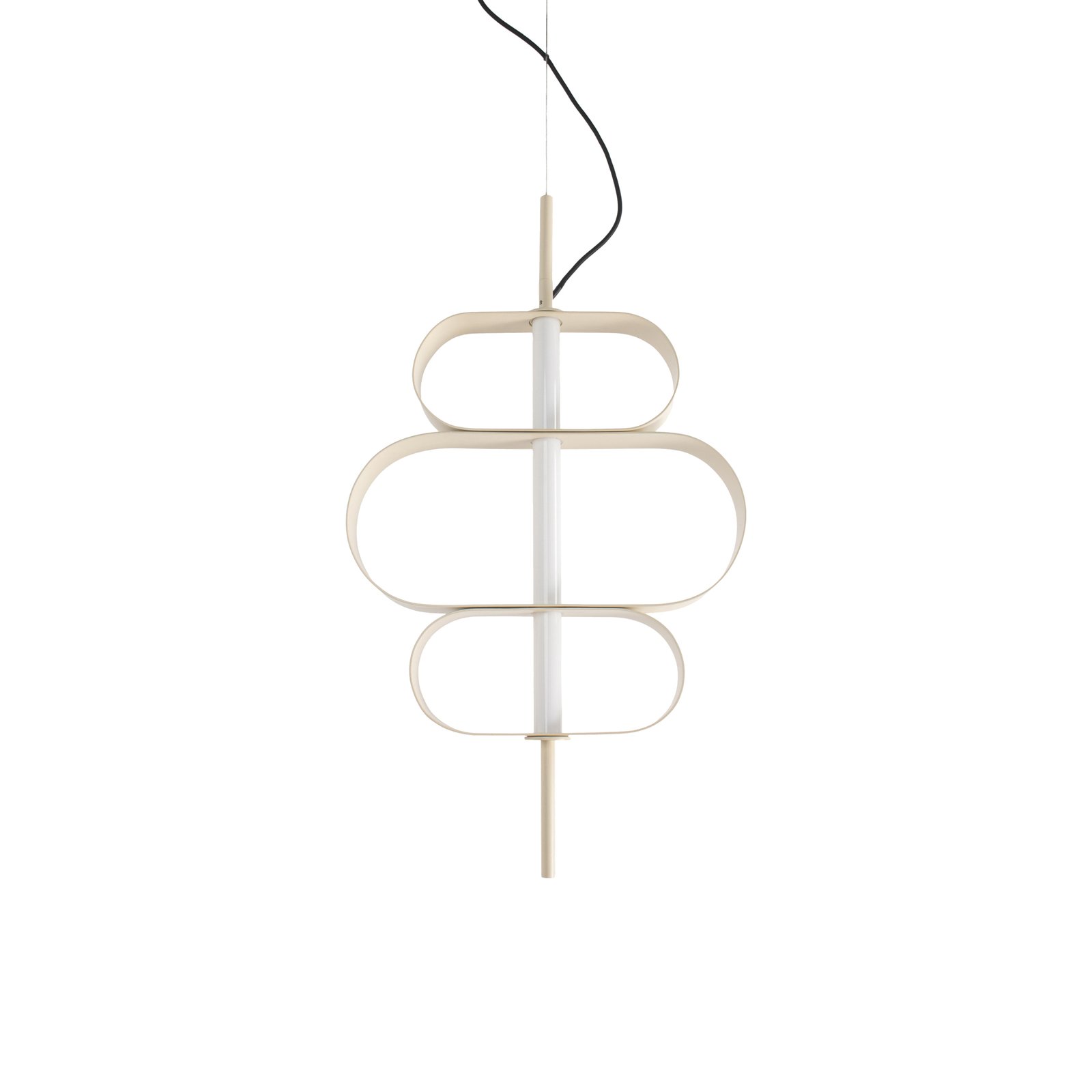 Lucande Lámpara colgante LED Audrina, beige, metal, atenuable