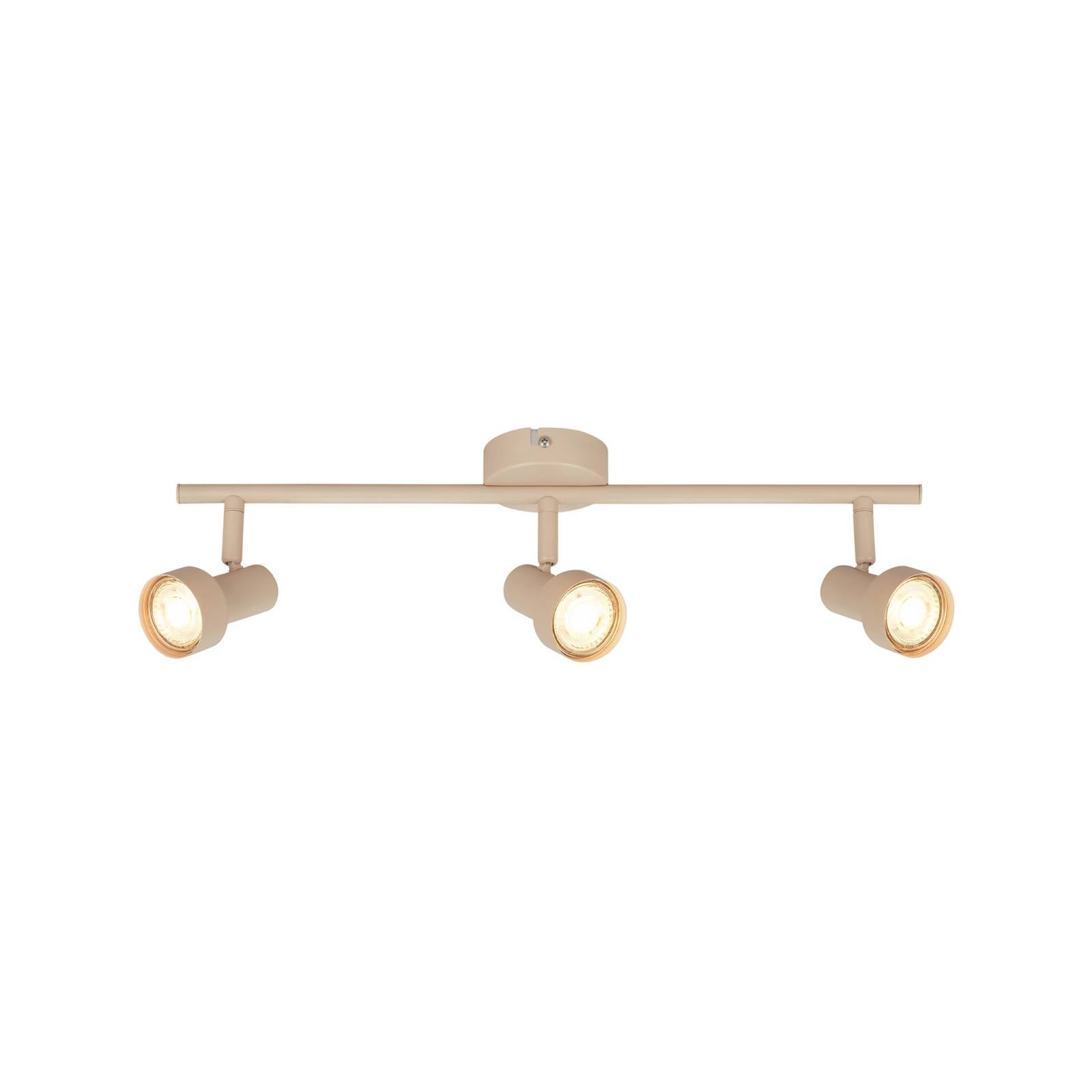 Deckenstrahler Tapp, beige, Länge 48 cm, 3-flg., Metall GU10
