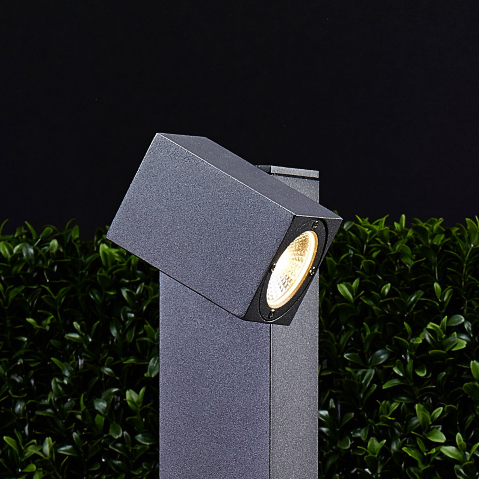 Lucande Lorik - LED pathway light with flexible head, Aluminium, tempered glass, 7 W, energy efficiency: A+, H: 65 cm