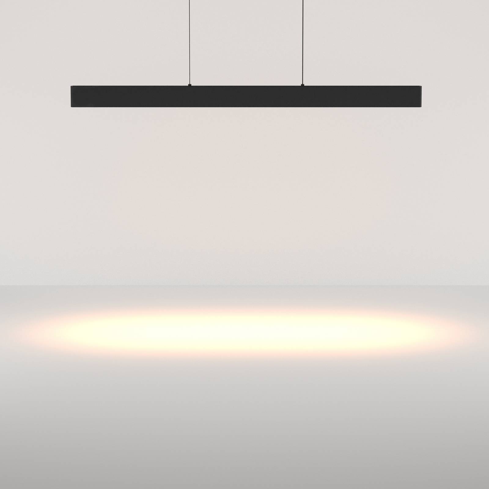 Maytoni Żyrandol LED Ephoria, czarny, aluminium, długość 116 cm