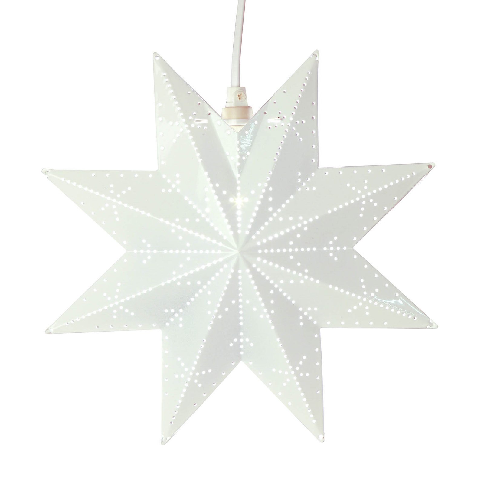 Classic decorative star made of metal, white