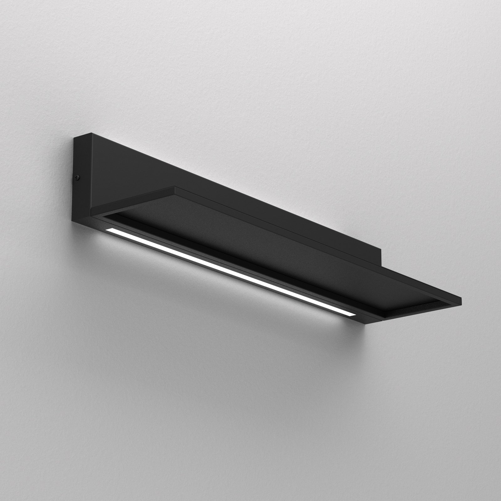 Wandleuchte Shelf, schwarz, Stahl, 60 cm lang, 2 x LED