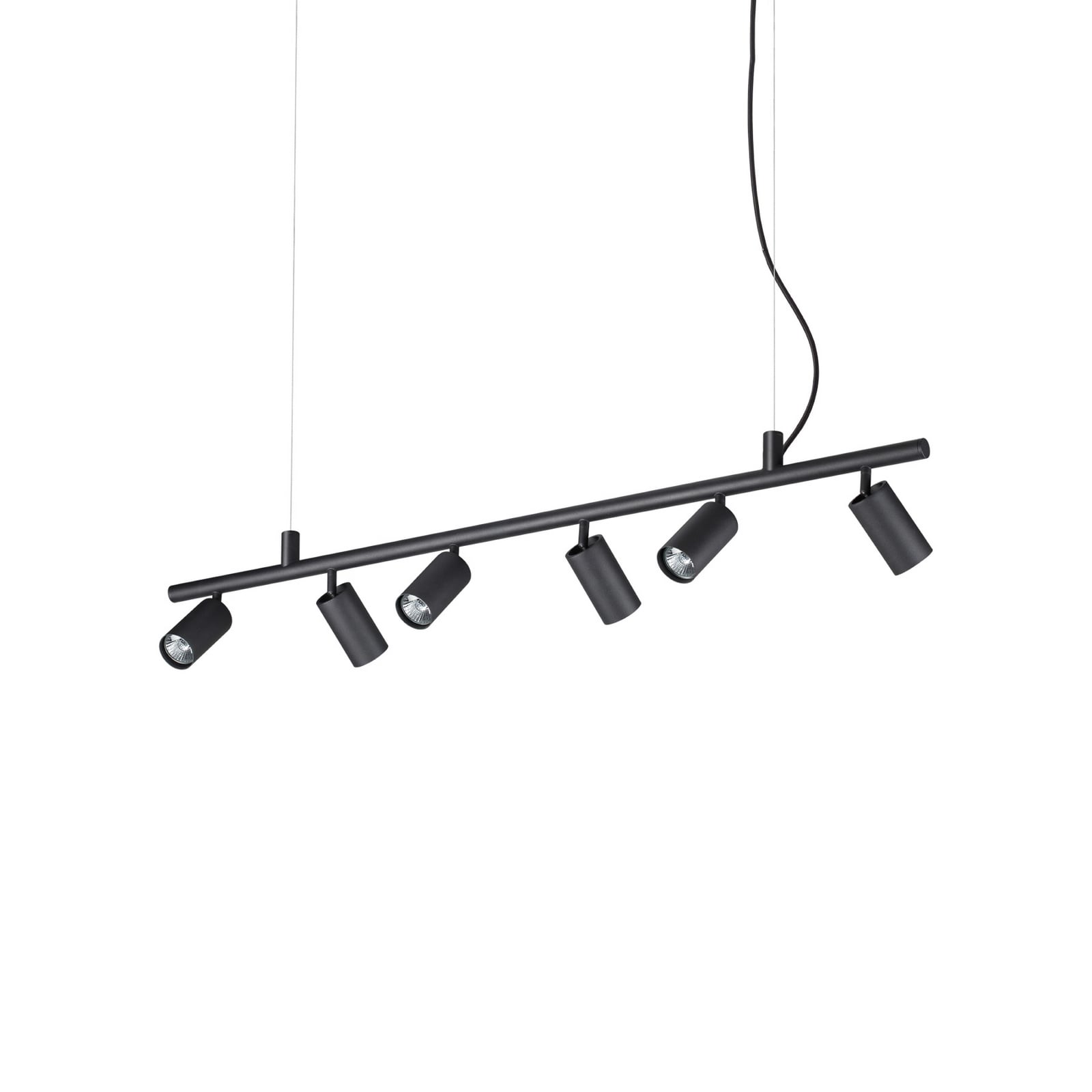 Lampada a sospensione IDEAL LUX Dynamite Round nera, a 6 luci