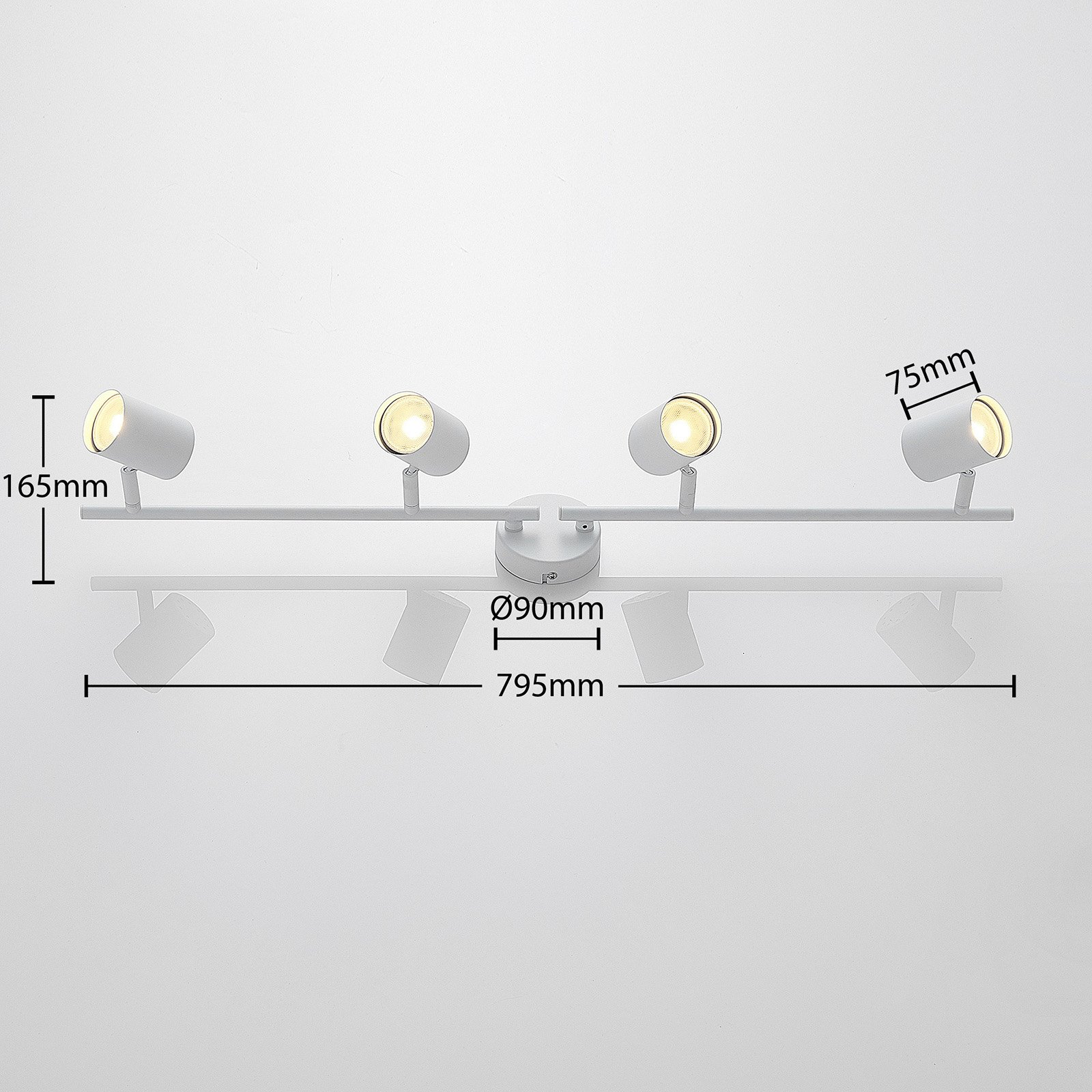 ELC Tomoki plafoniera LED, bianco, a 4 luci