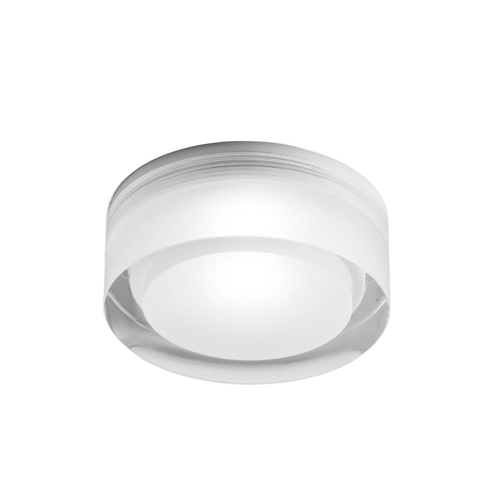 Egger DLS Einbauleuchte Phoenix, weiß, Ø 9 cm, Acryl 3.000 K