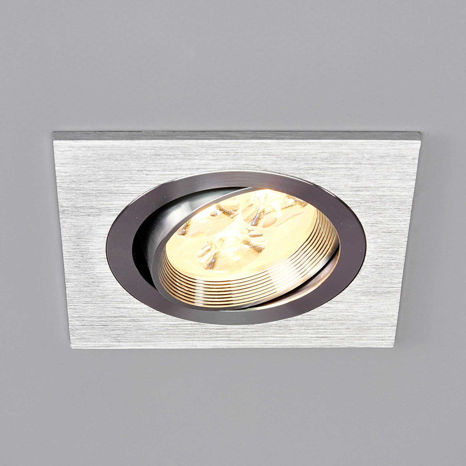 TJARK – kwadratowa wpuszczana lampa LED, aluminium