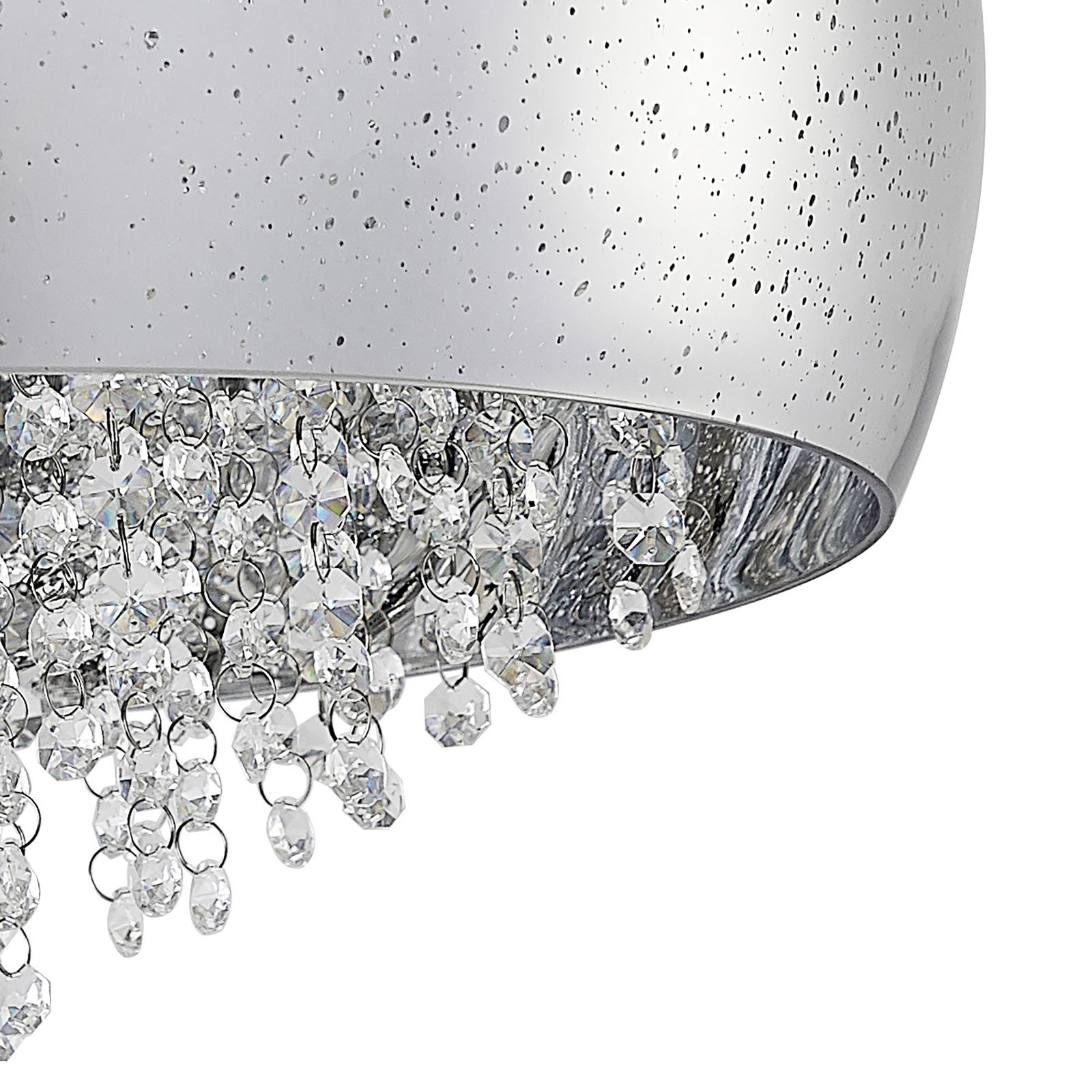 Lucande Elinara Kristall-Deckenlampe, 40 cm chrom