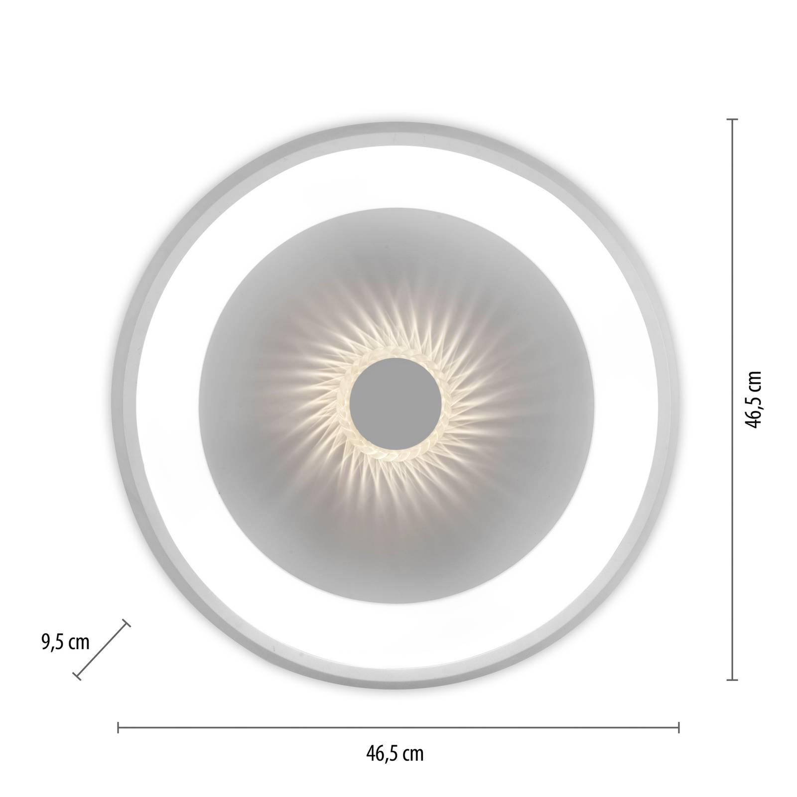 Lampa sufitowa LED Vertigo, CCT, Ø 46,5 cm, biała