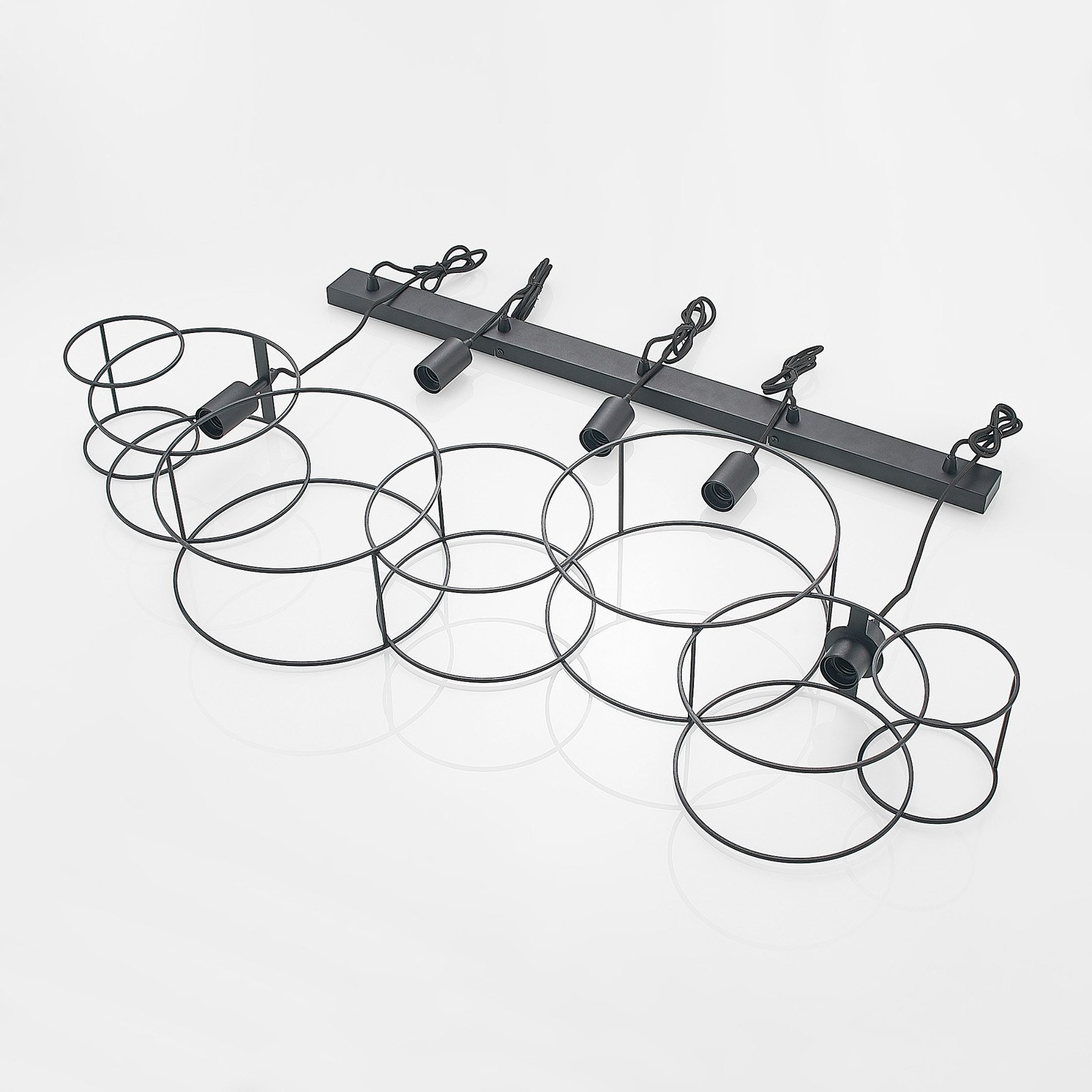 Andrik 5 Round Pendel Black - Lucande