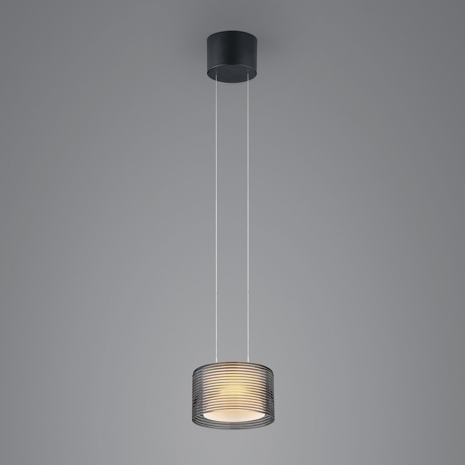 BANKAMP Grand Groove LED cu suspensie cu o singură lampă - Camera de zi / sufragerie - modern - negru/fumuriu - Metal