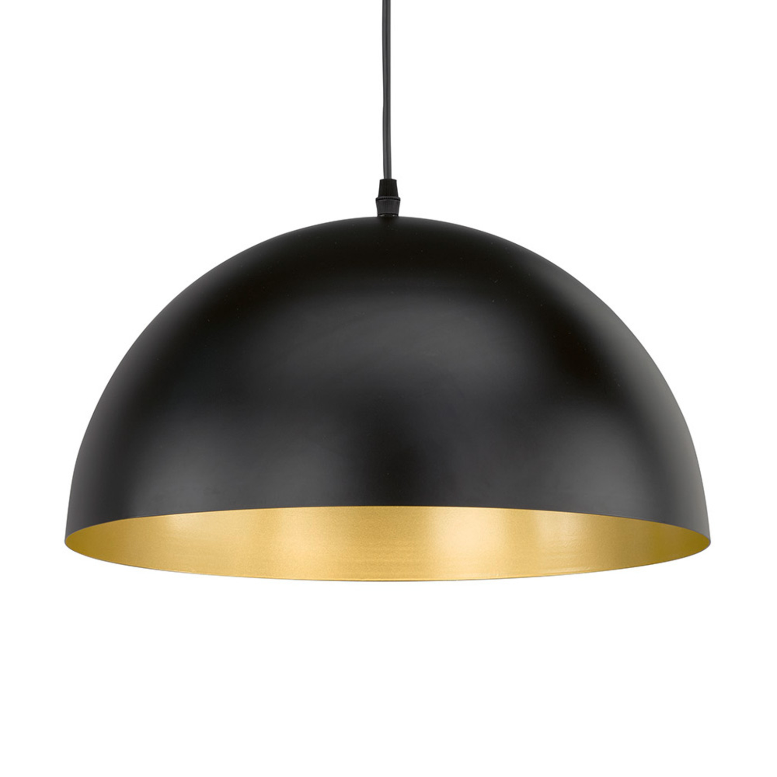 Poncho hanging light, black/gold, half oval