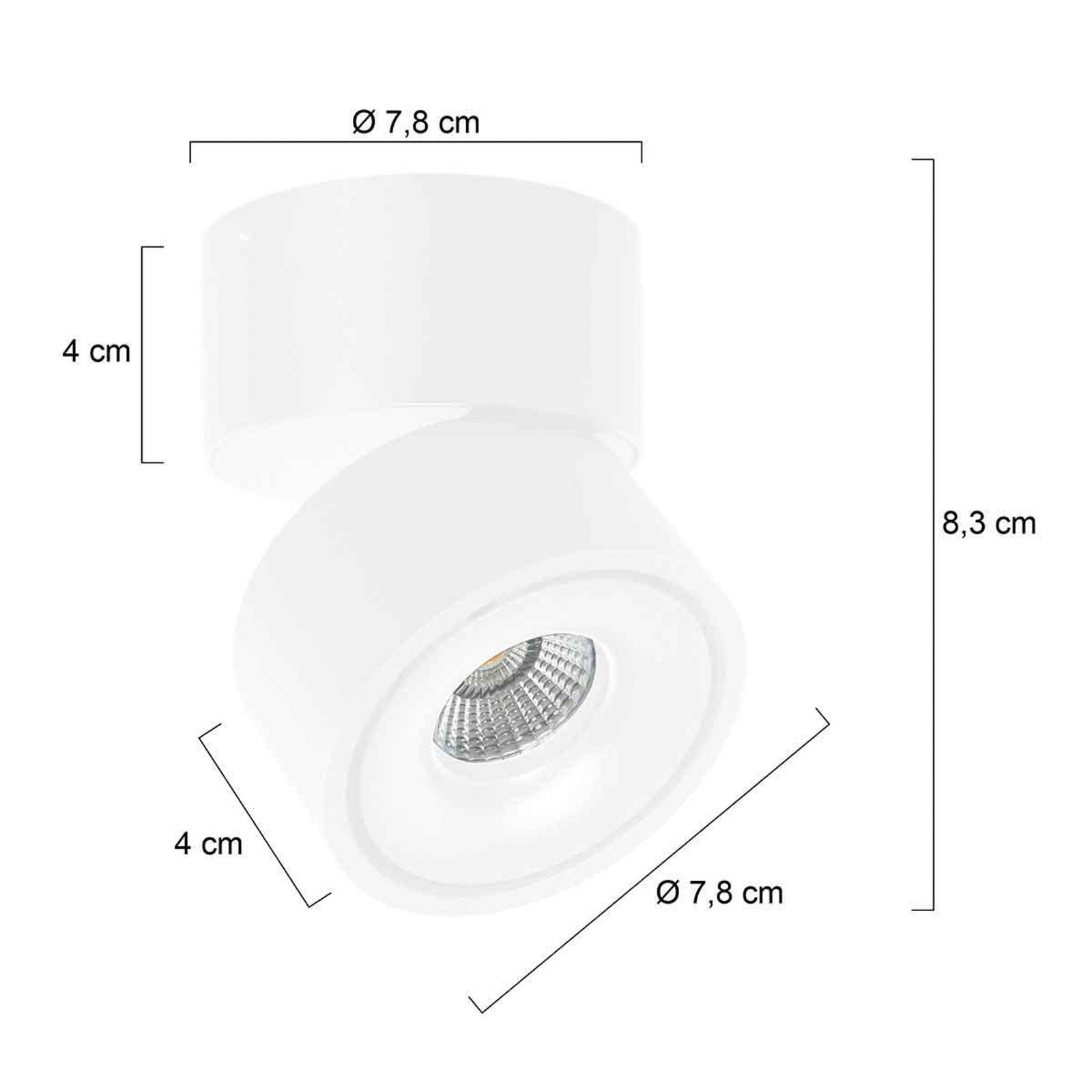 LED ceiling spotlight Fez, white, 1-bulb, metal, swivelling