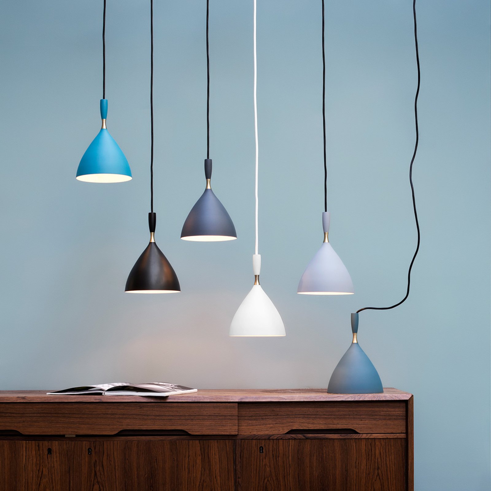 Dark grey hanging light Dokka, made of steel