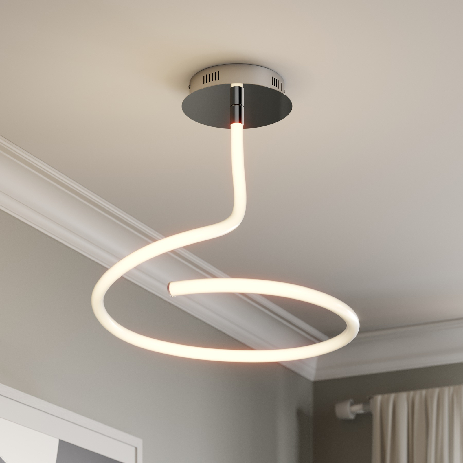 Lucande Serpentina LED ceiling lamp, dimmable