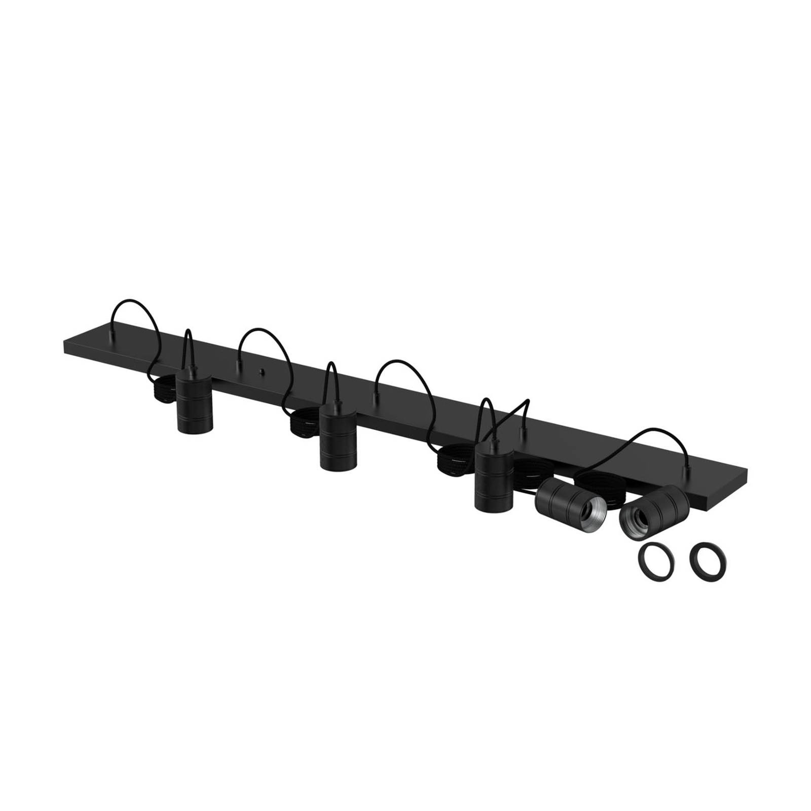 Image of Calex Retro suspension, angulaire, 5 lampes, noire 8712879147626