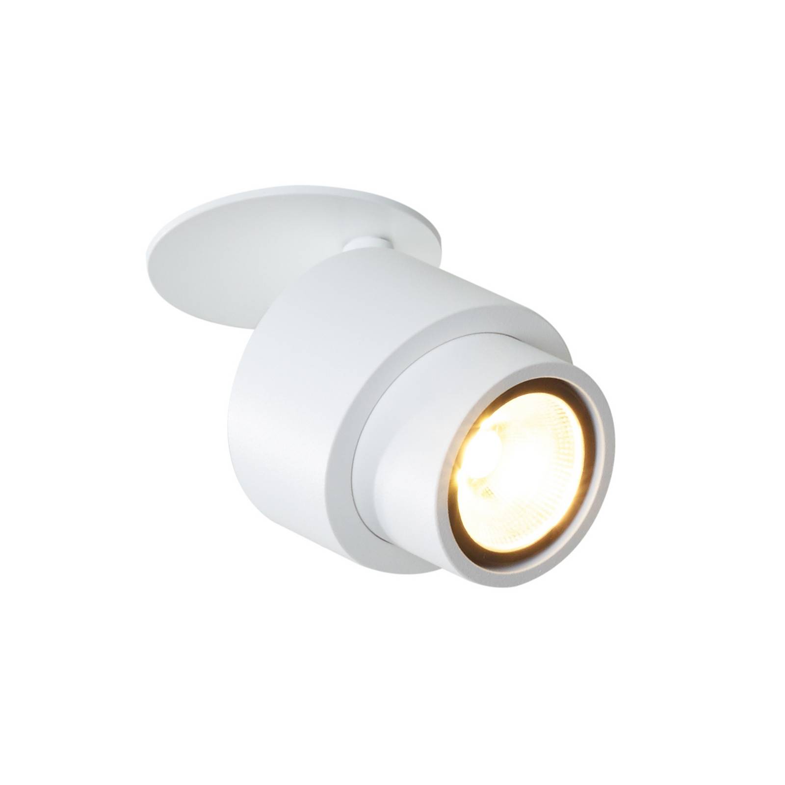 LED-Einbauspot BRUSH, weiß, Ø 7 cm, Metall, dimmbar, 2.700 K