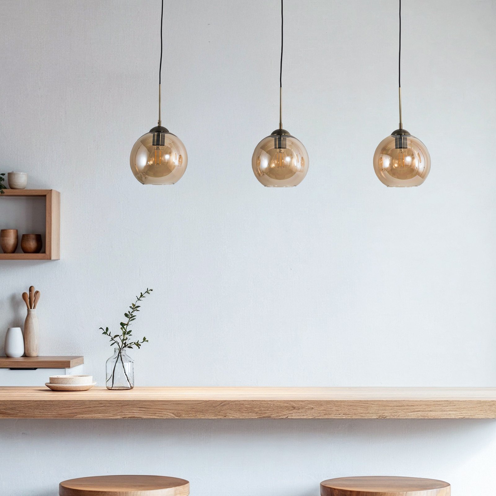 Sofian Pendant Amber/Brass - Lindby