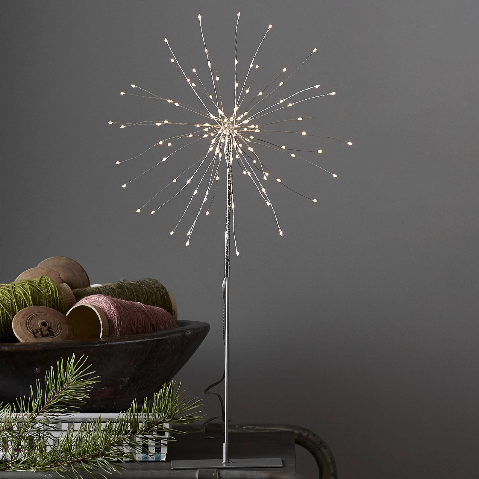 STAR TRADING O?wietlenie dekoracyjne LED Firework 3D, 50 cm - szara - metal