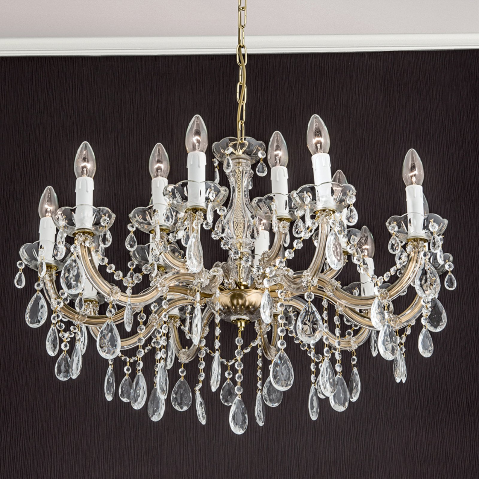 Crystal chandelier Dolores with fifteen bulbs