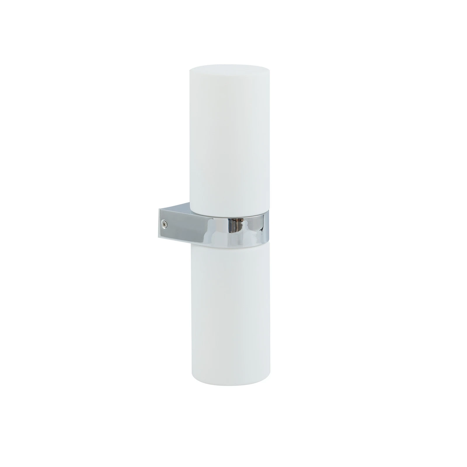 Lucande applique pour salle de bain Basolo, chrome, hauteur 31,5cm, verre, IP44