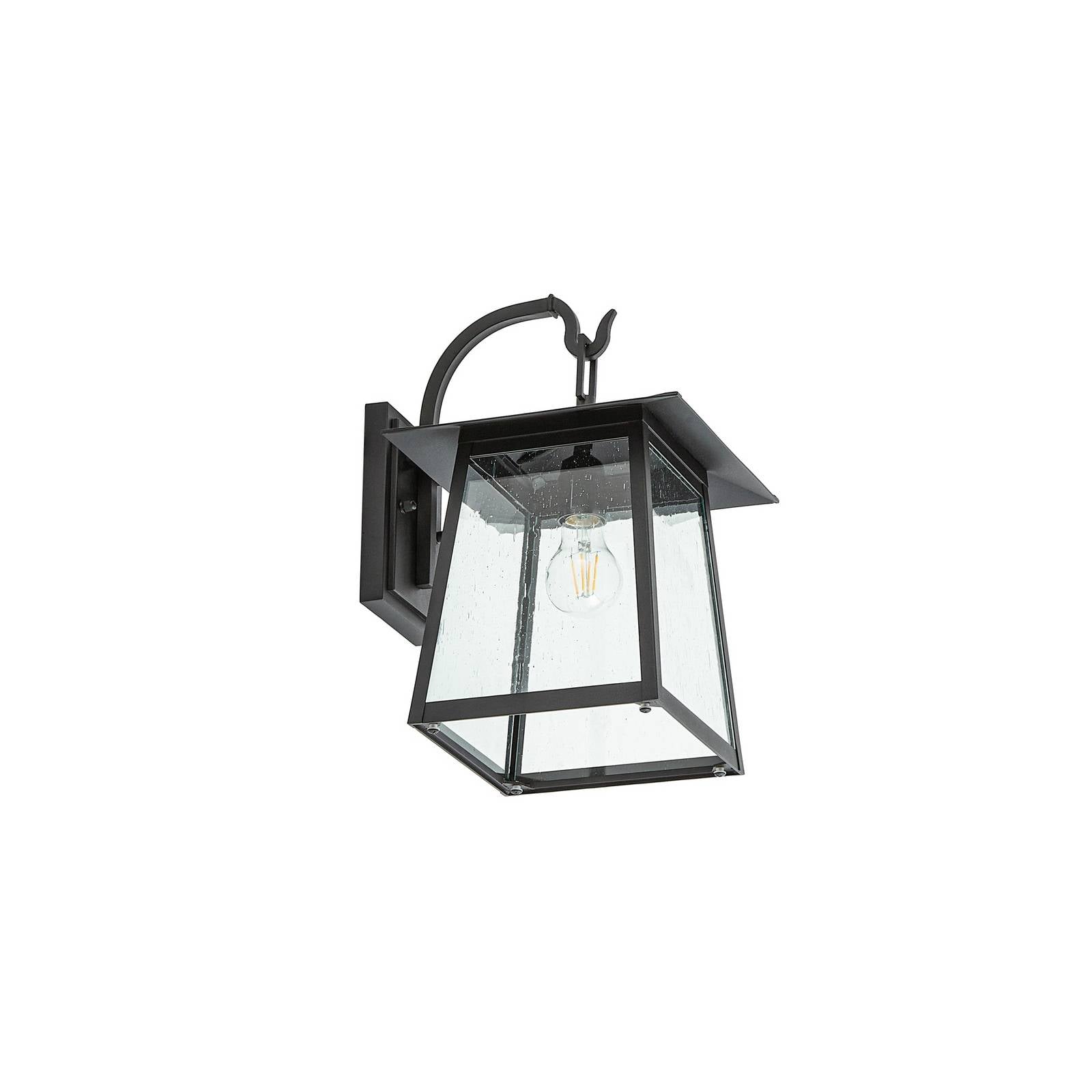 Lucande Außenwandleuchte Xavon, schwarz, Laterne, E27, IP44