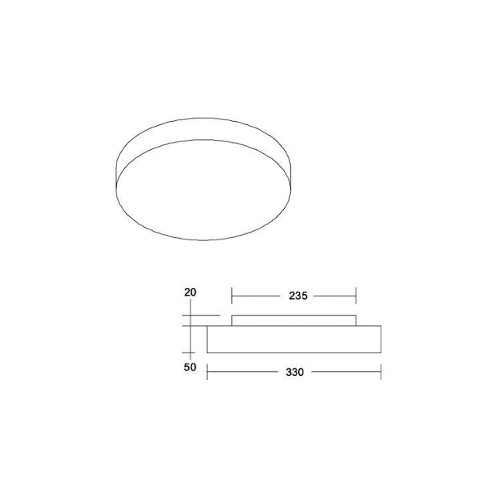 BRUMBERG Celtis Mini plafondlamp, E27, chintz, grijs