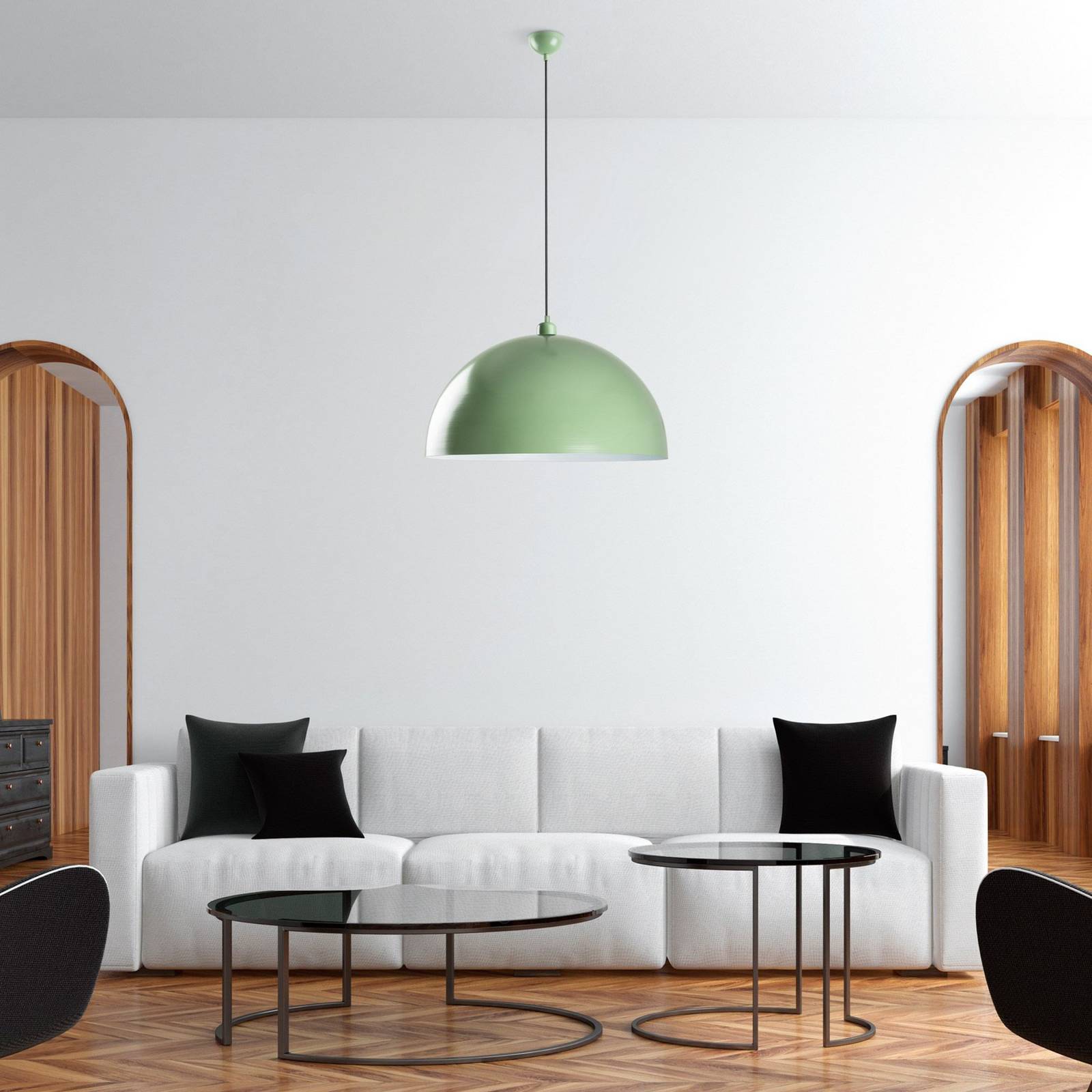 Hängeleuchte Kure, mintgrün, Metall, Ø 60 cm, E27 günstig online kaufen