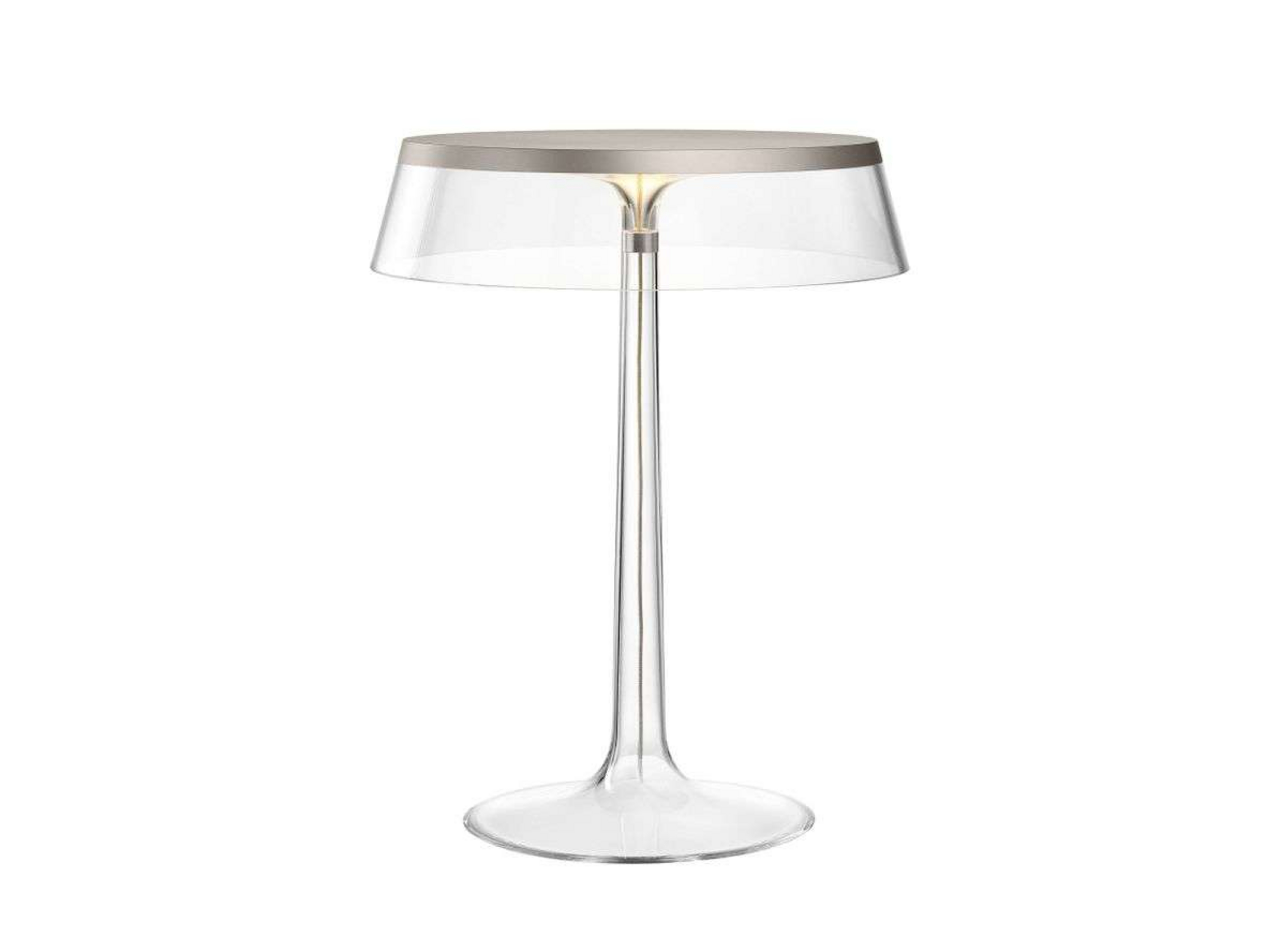 Bon Jour T Table Lamp Matte Chrome/Transparent - Flos