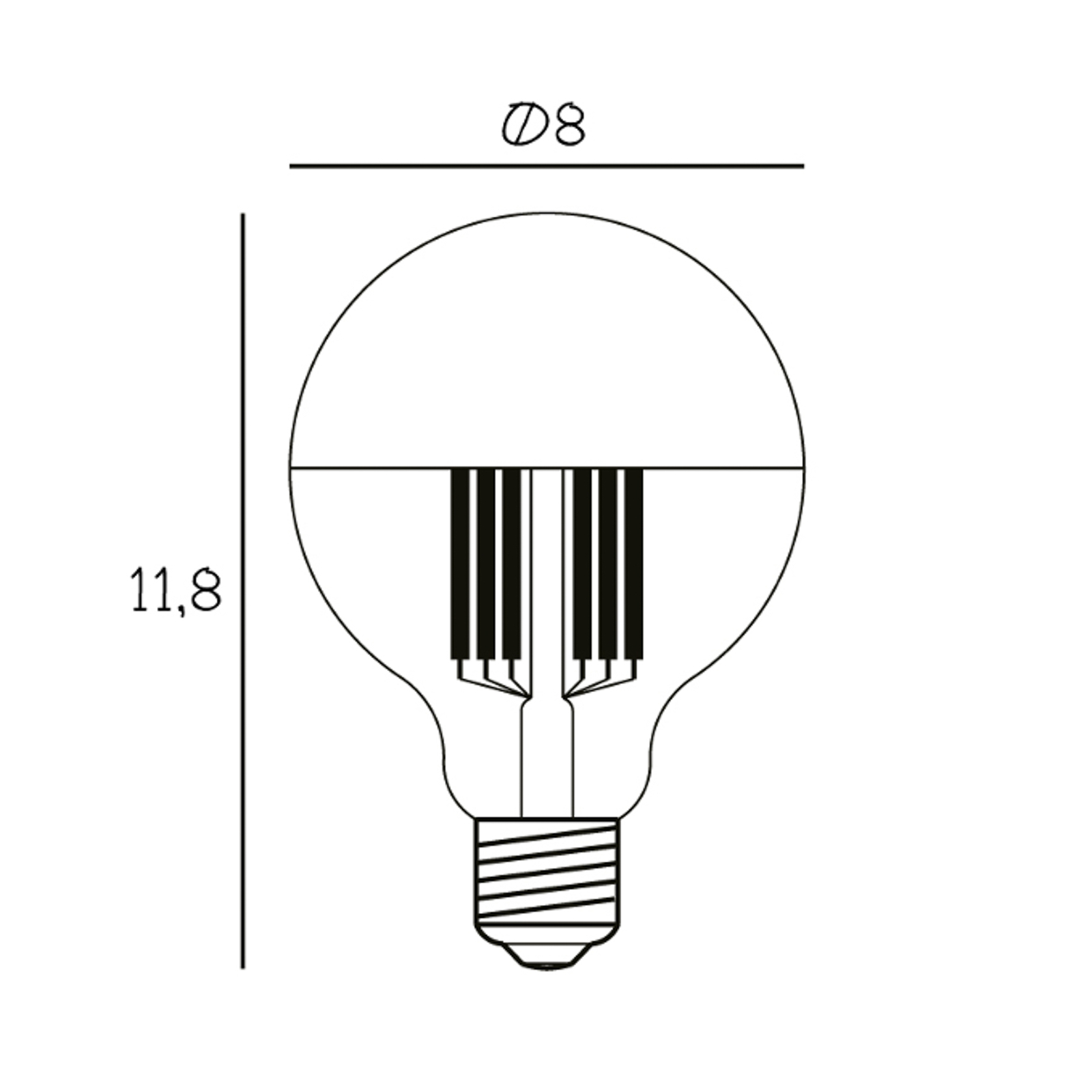 LED-es tükörvilágító lámpa Globe 80, ezüst, E27, 3,5 W, 2700 K