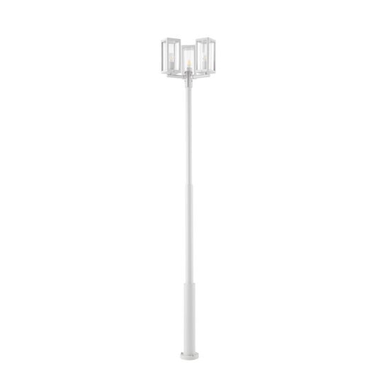 Siveta outdoor light, height 240 cm, 3-bulb, light grey - Lucande