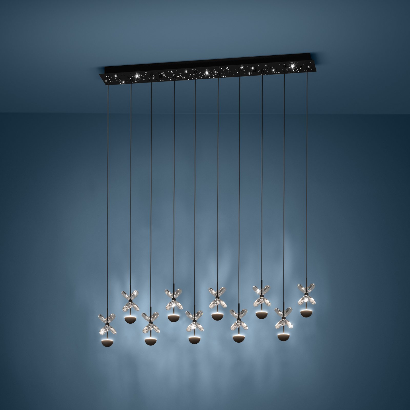 EGLO Stars Of Light LED-riippuvalaisin Pianopoli, musta, L. 87 cm