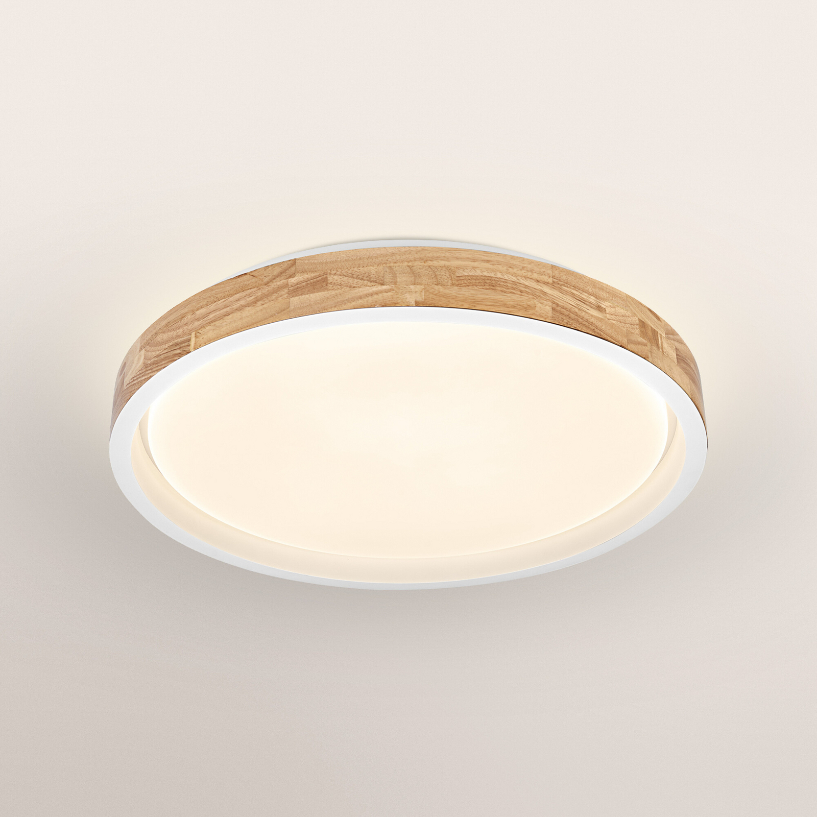 OSRAM LED griestu lampa ORBIS MARIANO, koks/balts, Ø 51 cm, ar dimmeri OSRAM LED griestu lampa ORBIS MARIANO, koks/balts, Ø 51 cm, ar dimmeri