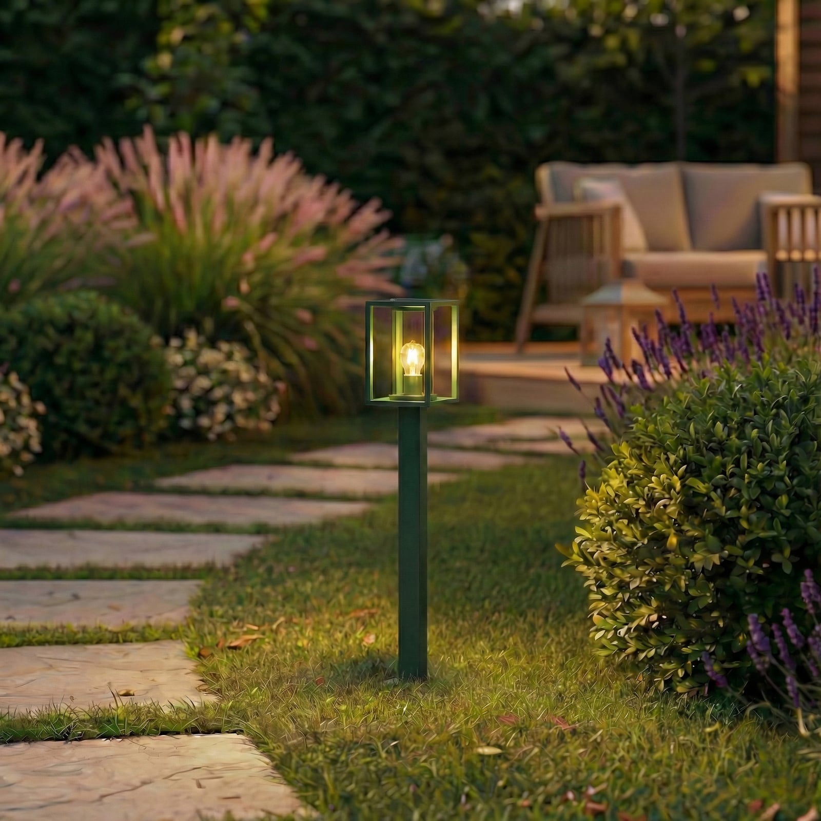 Lucande veilampe Ferda, 100 cm, grønn, IP44 Lucande veilampe Ferda, 100 cm, grønn, IP44