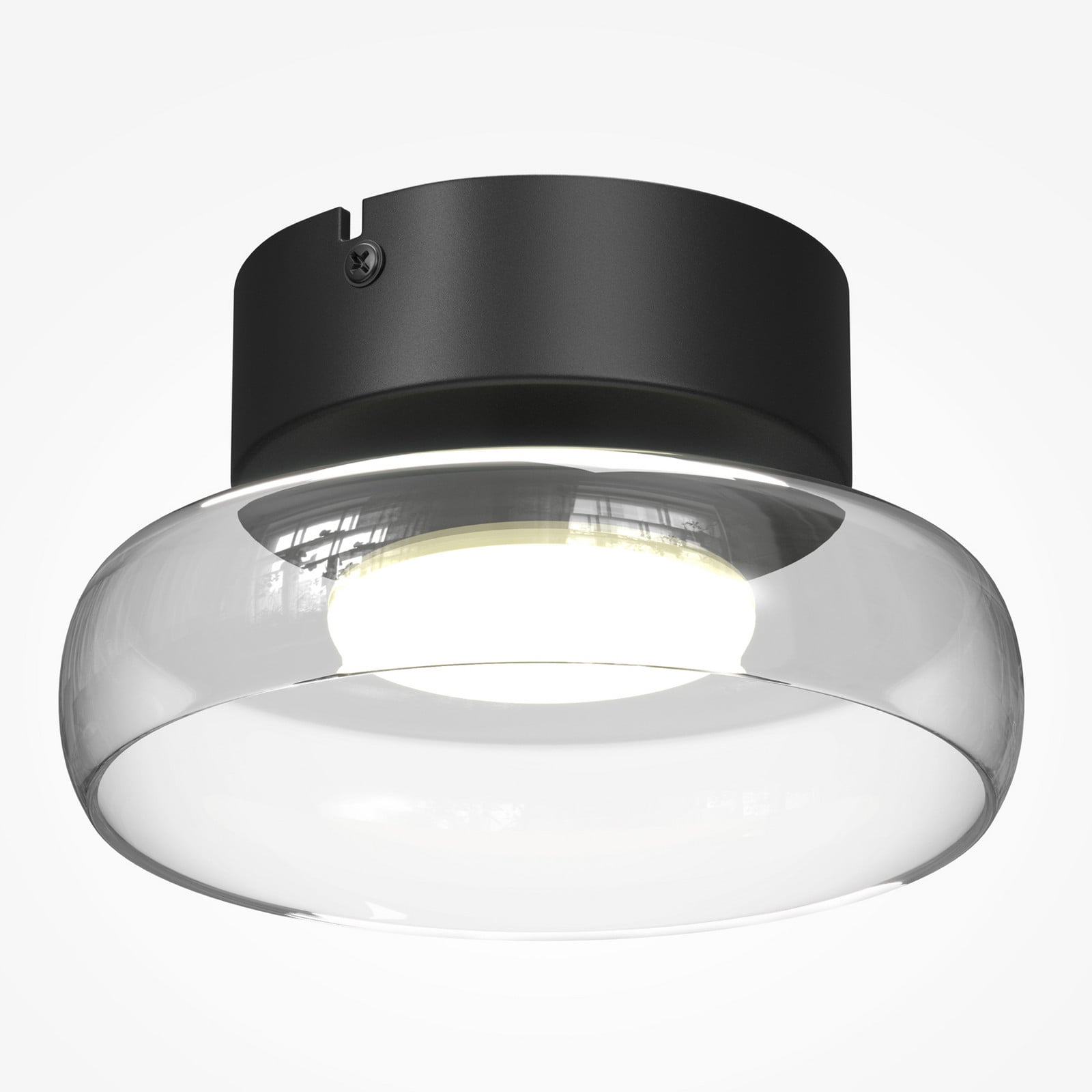 Maytoni Plafonieră LED FLOAT transparentă/neagră Ø 20 cm sticlă/metal - Camera de zi / sufragerie - Modern - transparent negru