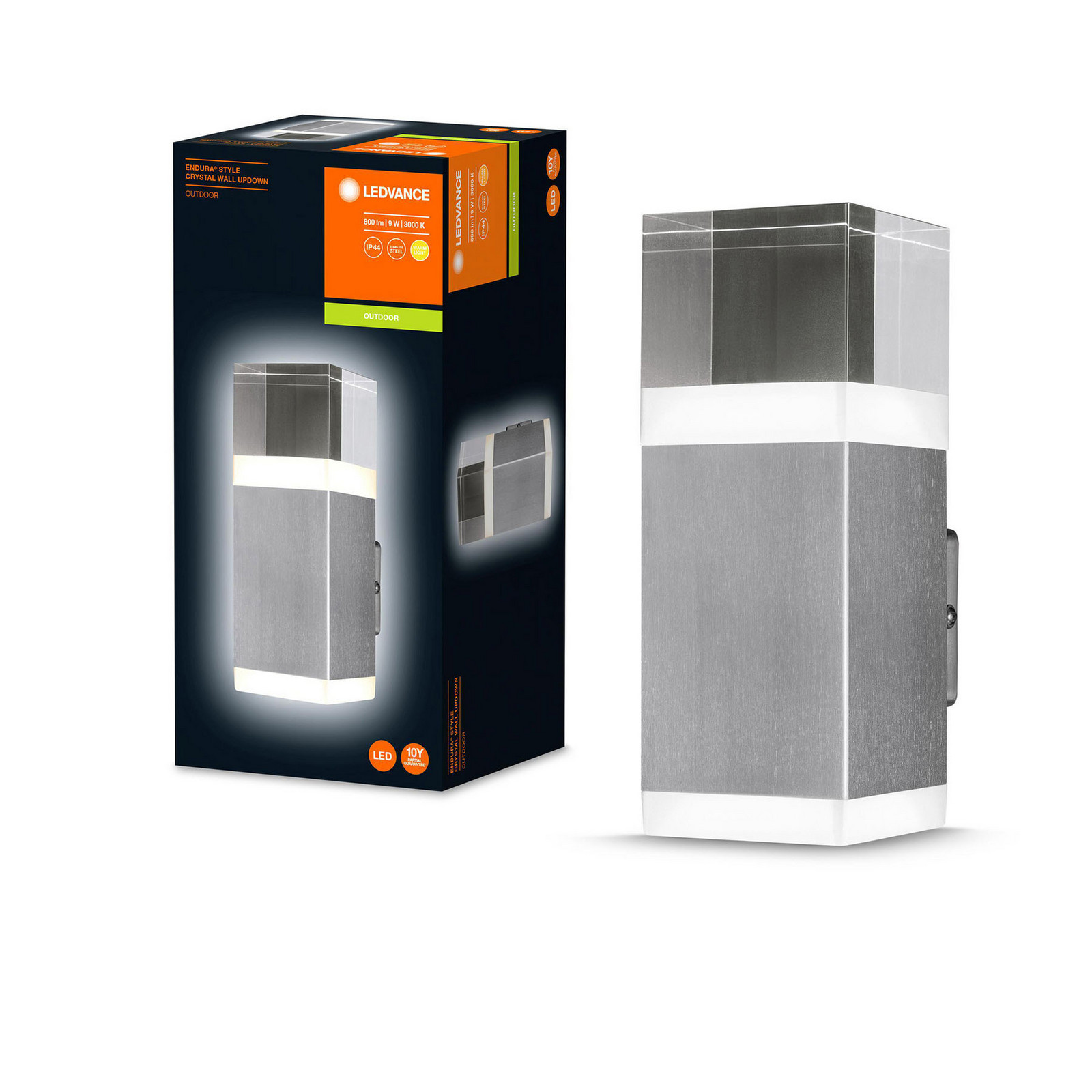 Ledvance Endura StyleCrystal LED zidna svjetiljka gore/dolje - Moderan - nehrđajući čelik, proziran - Metal