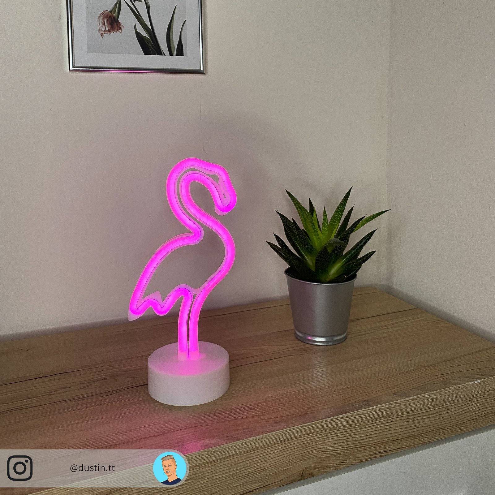 LED-Dekorationsleuchte Flamingo, batteriebetrieben