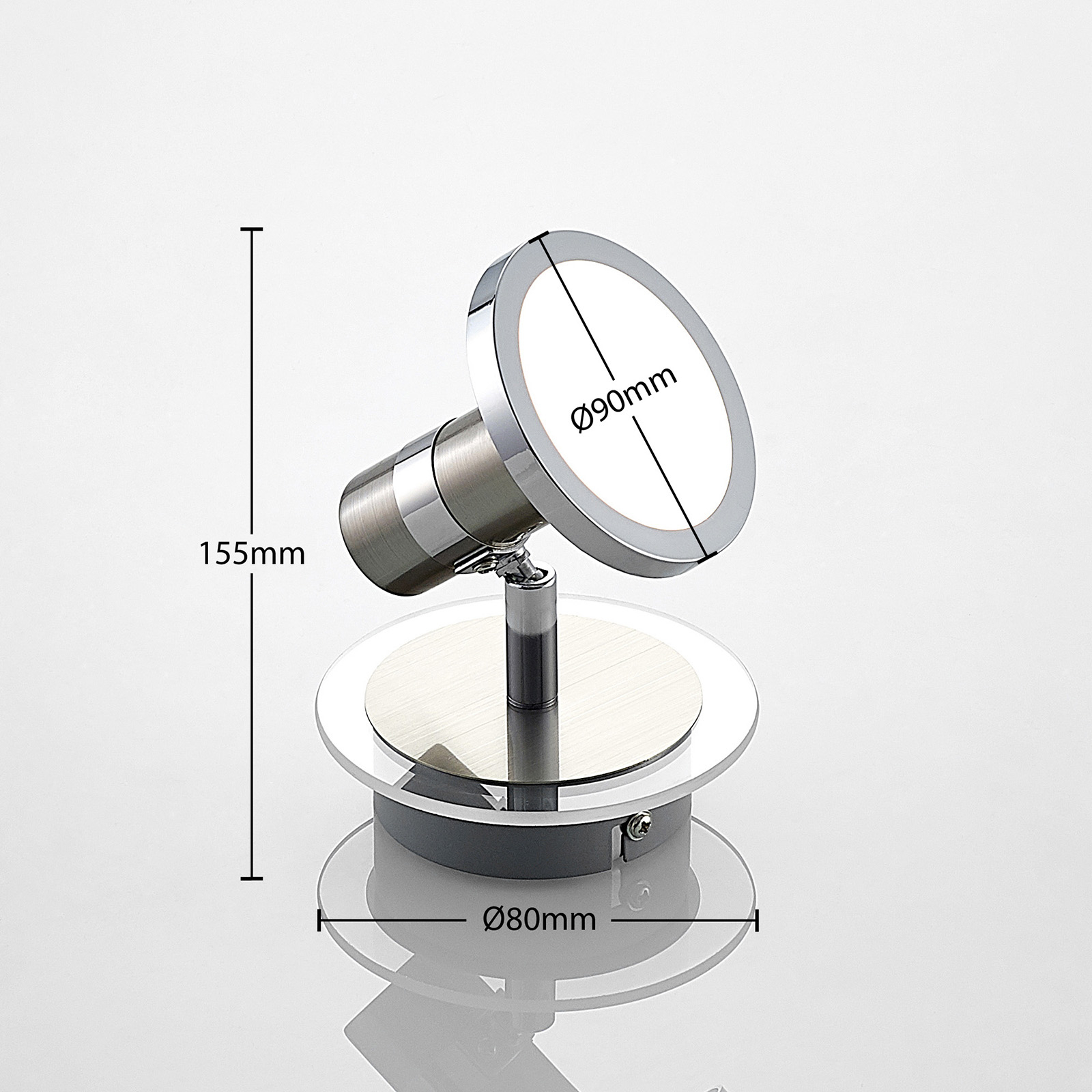 Lindby Kajetan LED Strahler, nickel, einflammig Lindby Kajetan LED Strahler, nickel, einflammig