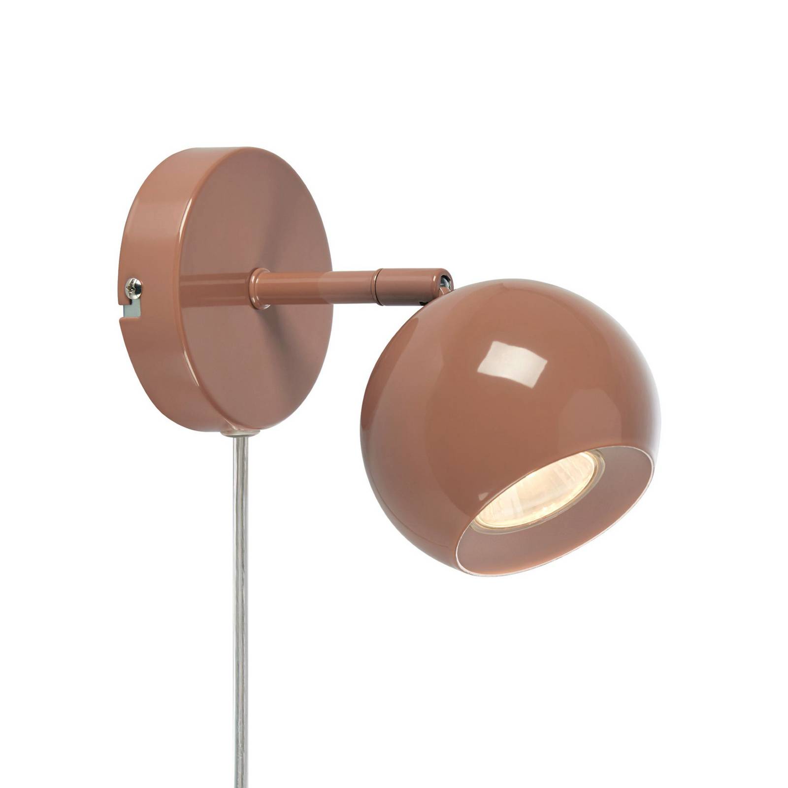 Wandlampe Pop, braun, Breite 10 cm, Metall
