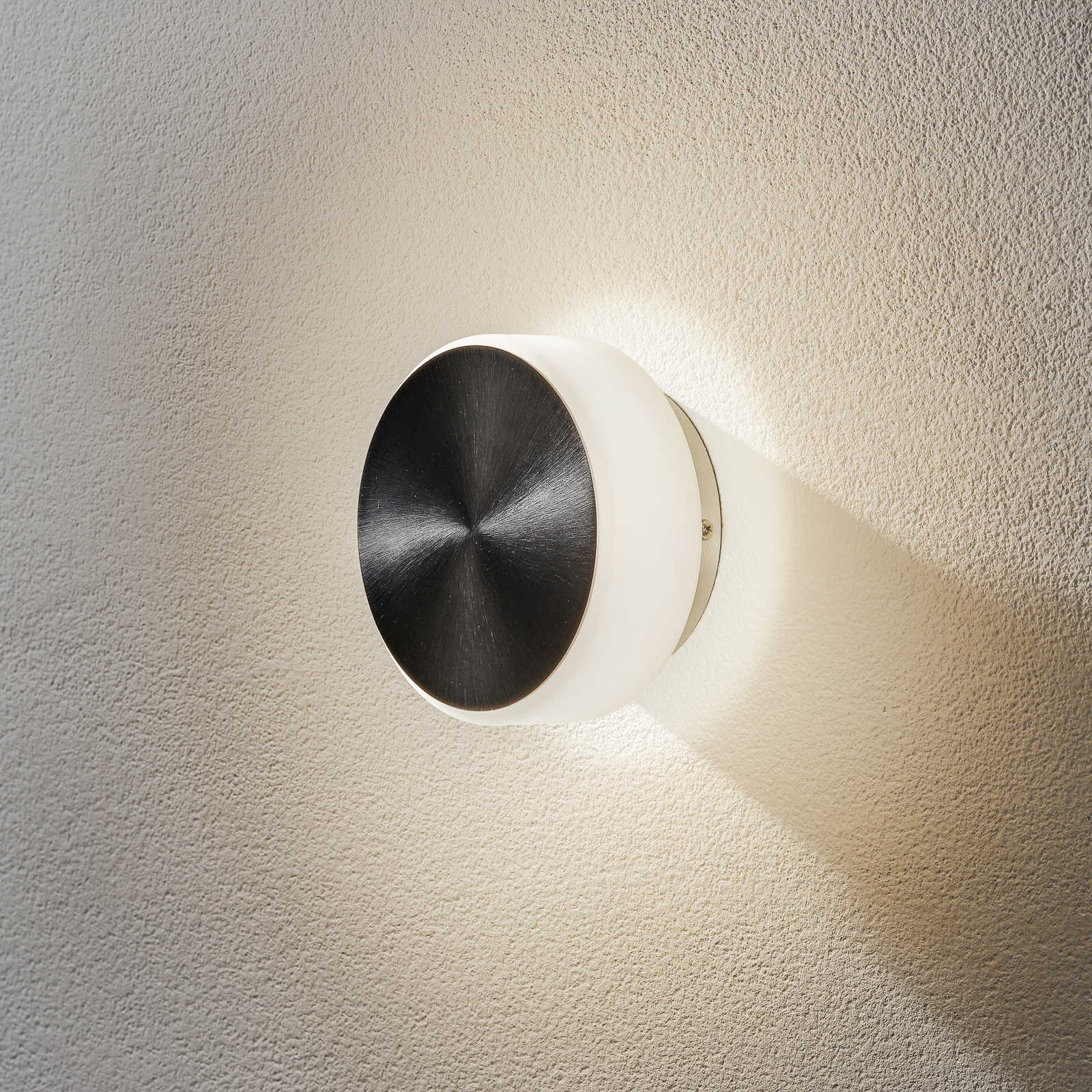 BANKAMP Button LED wall light 15.5 cm aluminium