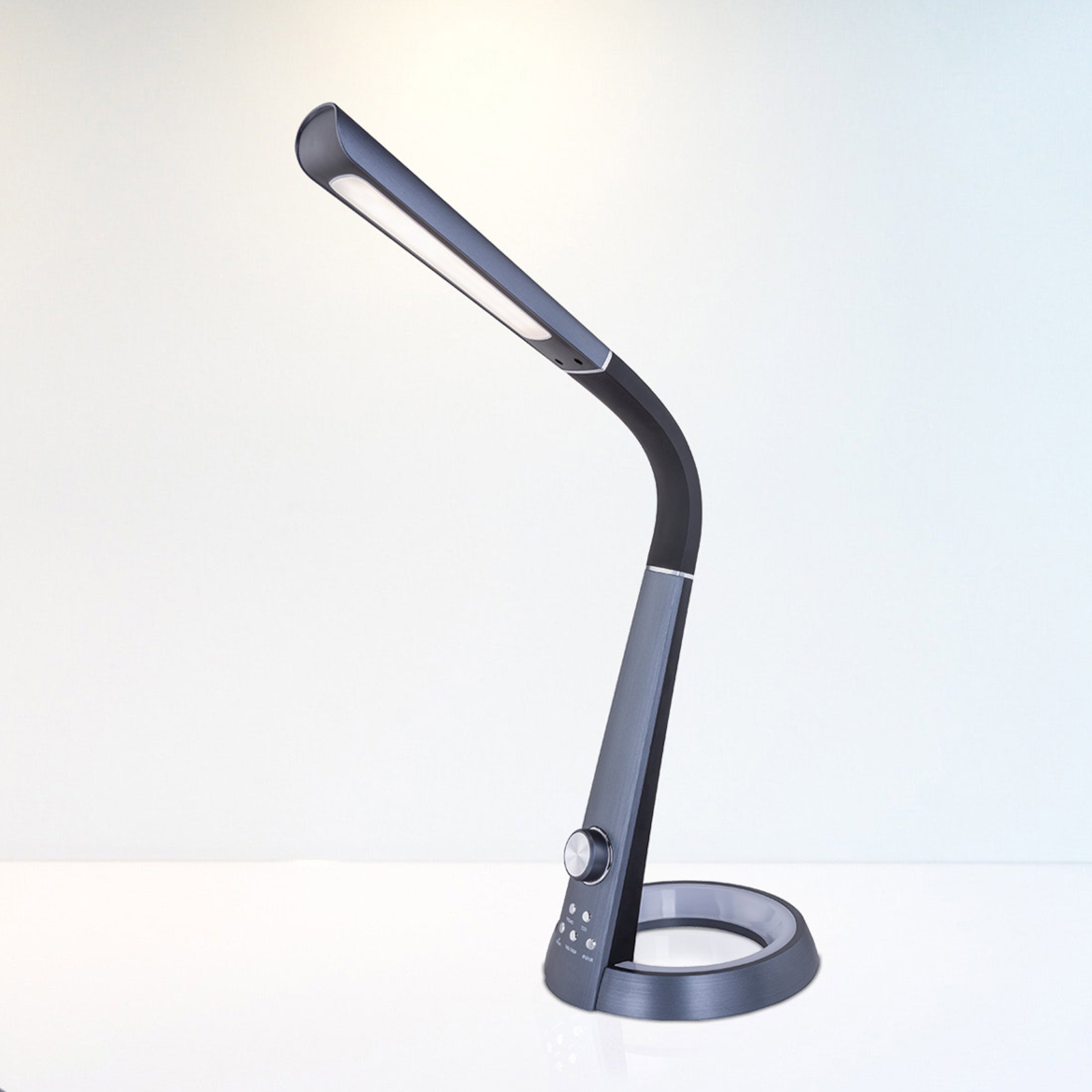 Lampa stołowa LED Mitti z przyłączem USB, czarna