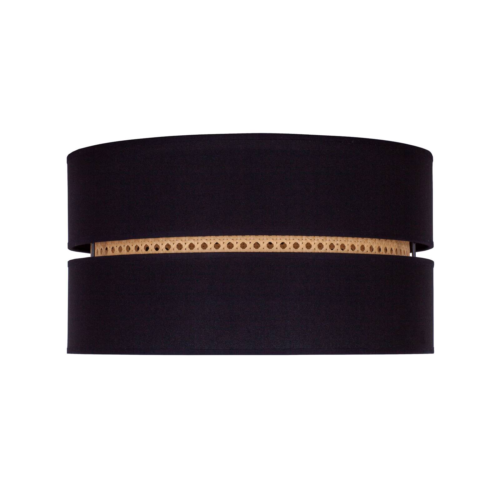 Euluna Big Duo ceiling light made of rattan, black, for Living / Dining Room, rattan, cotton, E27, 15 W, H: 32 cm