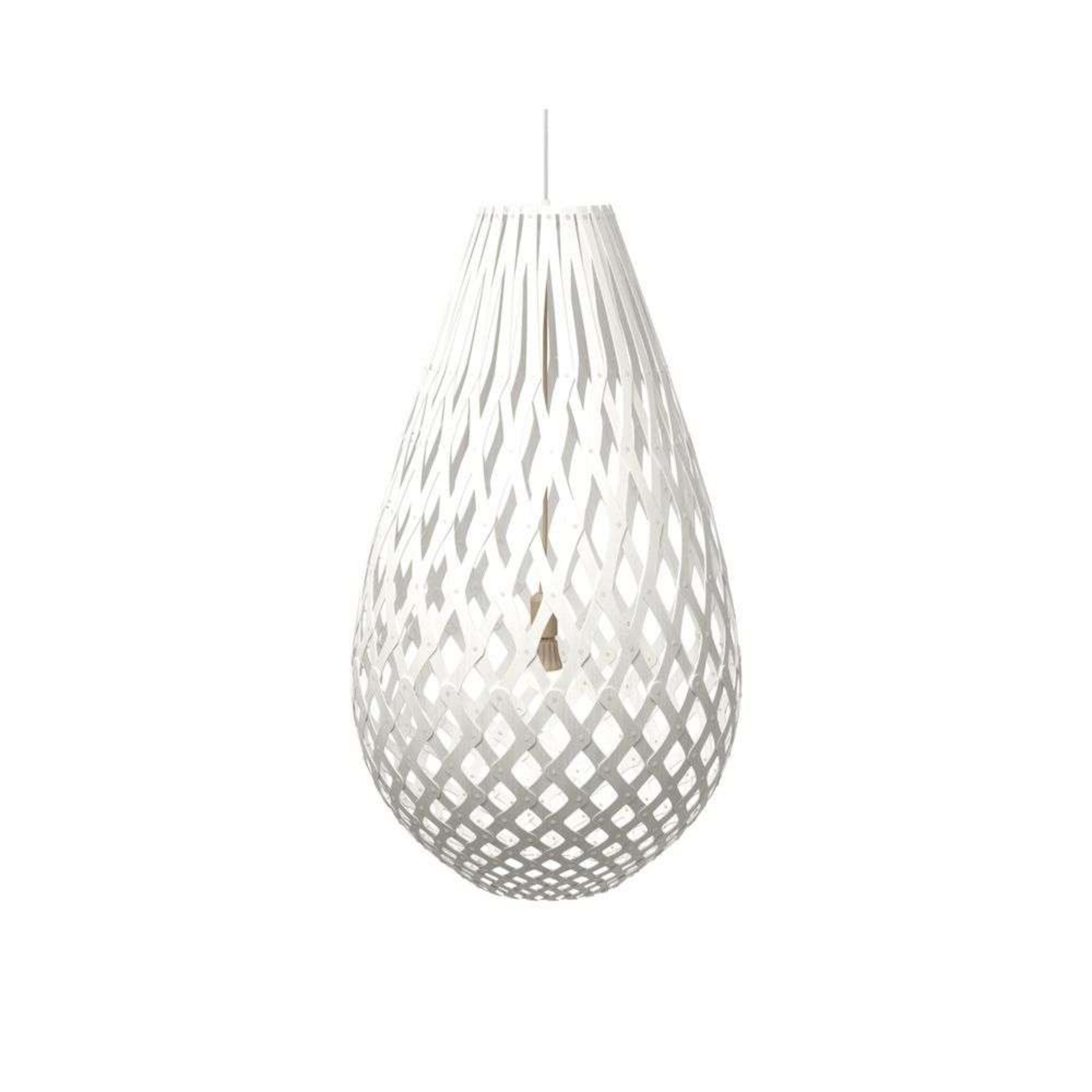 Koura Pendant H100 White 2 Sides - David Trubridge