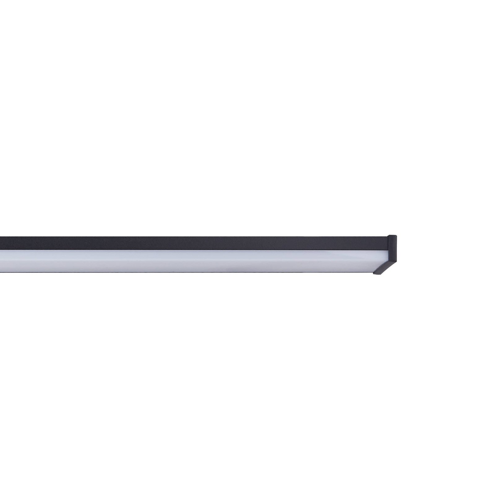 LED-vegglampe Pandella 1, lengde 78 cm, svart, aluminium