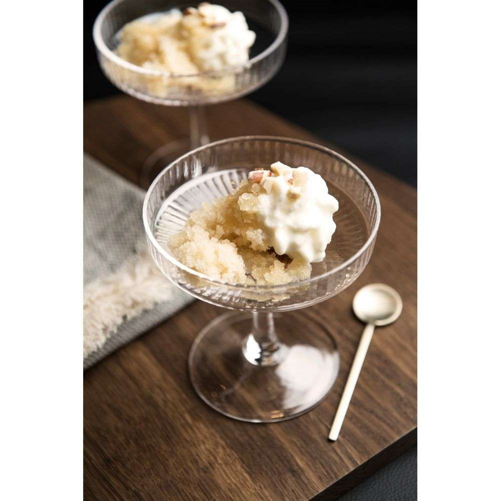 Ripple Champagne Saucers Set of 2 Clear - ferm LIVING